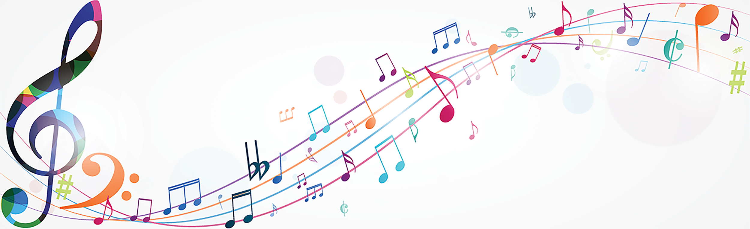 colorfule music notes